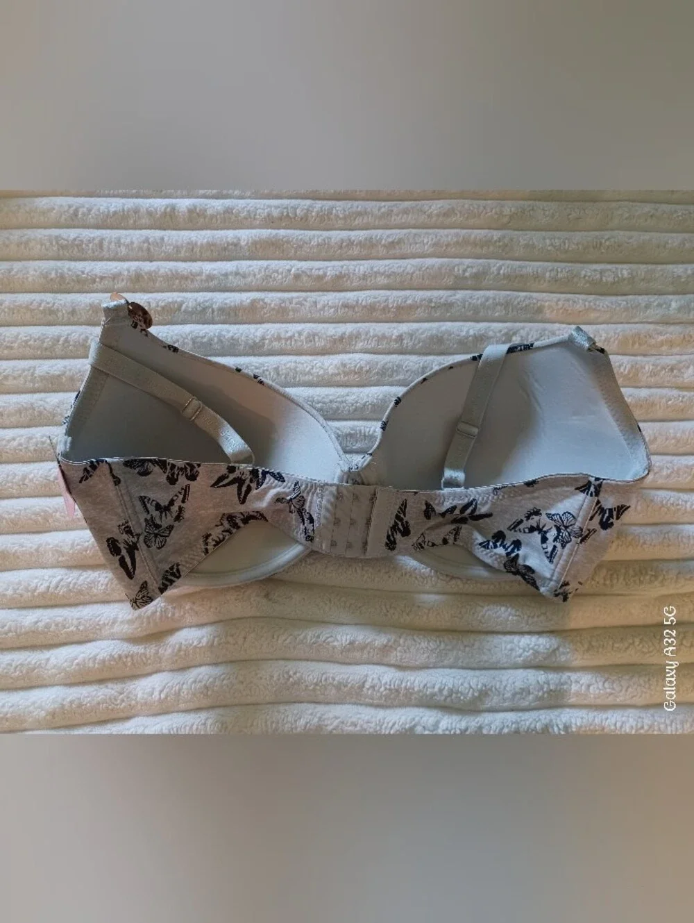 NWT Juicy Couture Gray Bra with Black Butterfly Print